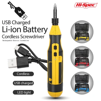 Hi-Spec 3,6 V Mini Električni Izvijač Kit Litijeva Baterija, USB Polnilne Izvijač Bit Set 1/4 Navor Moč Akumulatorski Vrtalnik