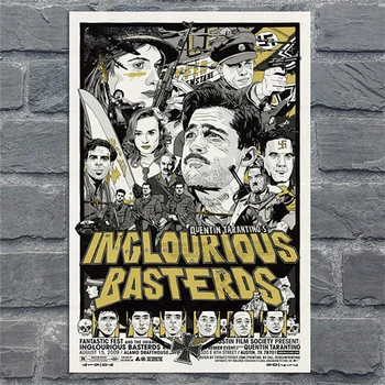 High-Definition Klasične Filmske Svile Inglourious Basterds Umetnost, Vintage Stenski Dekor Slike Quentin Tarantino Plakat