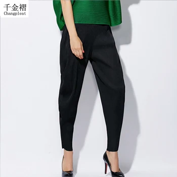 High-end ženska moda in ženske Miyak Naguban 2017 Design krat Hlače Elastični pas priložnostne harem hlače, Plus Velikost