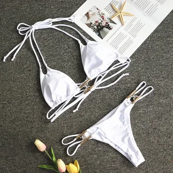 Hirigin Seksi Ženske Bikini Komplet Push Up Oblazinjeni Povoj Kopalke 2021 Nove Čiste Barve Votlih Iz Ženske Biquini Kopalke Kopalke