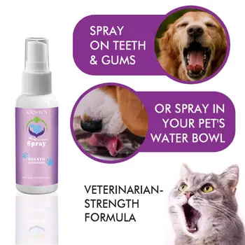 HITRO LADJO! Mačke, Psi Anti Prenosni Ustno Nego Zobni Spray Pet Dih Freshener Slabe Zobe Deodorant Zdravljenje Vonj Odstranite TSLM1