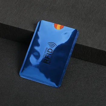 HJKL 6PCS Rfid Denarnica Blokira za Zaklepanje Banka Imetnika Kartice Id Banka Kartico Primeru Zaščite Kovin Kreditne NFC Držalo Aluminij 6.3*9.1 cm