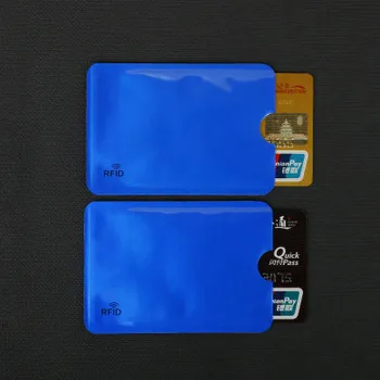 HJKL 6PCS Rfid Denarnica Blokira za Zaklepanje Banka Imetnika Kartice Id Banka Kartico Primeru Zaščite Kovin Kreditne NFC Držalo Aluminij 6.3*9.1 cm