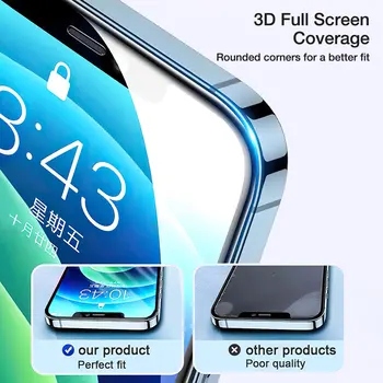 HOCO 3D Zaščitno Steklo za iPhone 7 8 XR Xs Max na iPhone 11 12 Pro Max Screen Protector Polno Kritje Stekla za iPhone Mini 12