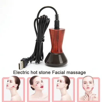 Hot Stone Massager za Obraz Gua Sha Masaža Strganje Kože, Lifting Gubam Odstranitev Obraza Spa Lepota Kože, Pomlajevanje Kože, za Nego