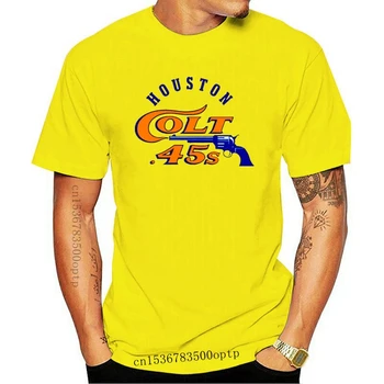 Houston Colt 45s Retro Baseball Majica - Siva Poceni debelo tees mens tee srajce Moda Style Moški Tee NOV PRIHOD tees