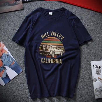 Hrib, Dolina, T-shirt, Nazaj V Prihodnost, Majica, Marty Mcfly, Hrib, dolina, Klasičen Moški Bombaž Tees Vrhovi Harajuku Prevelik t-shirt
