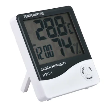 HTC-1 Notranji Prostor LCD Digitalni Elektronski Termometer, Higrometer za Merjenje Temperature in Vlažnosti Meter Budilka Vremenske Postaje