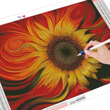 HUACAN 5d Diamond Slikarstvo Sončnično Mozaik Okrasnih Slike DIY Diamond Vezenje Cvet Povzetek Doma Dekor Obrti Kit