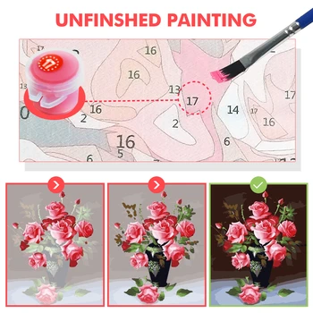 HUACAN Barvanje S Številko Cvet Ročno Poslikane Slike Umetnosti Darilo DIY Slike S Številkami Sončnično Risanje Na Platno Doma Dekor