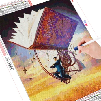 HUACAN Diamond Slikarstvo Celoten Kvadratni Nov Prihod Knjige, Slike Okrasnih 5D DIY Diamond Vezenje Risanka Mozaik Wall Art