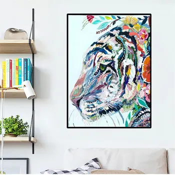 HUACAN Diamond Slikarstvo Kit Cvet Živali Diamond Vezenje Prodaje Tiger Krava Polno Slik Okrasnih Mozaik Wall Art