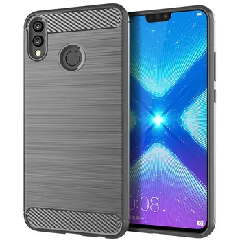 Huawei Slavo 8X Mobilni Telefon Primeru Čast 8X Zaščitni Pokrov, Brušena iz Ogljikovih Vlaken Silikonski Anti-padec Soft Shell