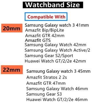 Huawei watch GT 2/2e/pro trak Za Samsung Prestavi S3/S2/Šport Silikonsko zapestnico 20 mm/22 mm Galaxy watch 3/46mm/42mm/Aktivna 2 band