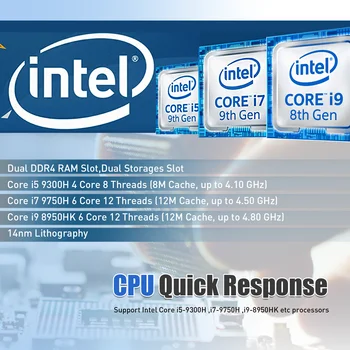 HYSTOU najnovejše namizne računalnike i7 9750H i5 9300H i9 8950HK GTX 1650 4G mini igre PC Max 64 G DDR4 DP HDMI Tip C 1LAN računalnik