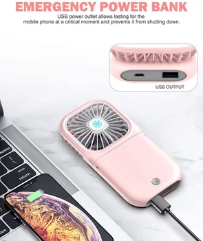 IHoven Prenosni Mini Ventilator USB za Polnjenje 3 Hitrost Nastavljiva Ročno Brezplačno Fan Zračnega Hladilnika za Hlajenje in Klimatizacijo Za Dom na Prostem