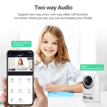 INQMEGA Tuya Smart Wifi Kamera Doma Varnostne Kamere Brezžične ip Cam Podporo za Google Doma Alexa varnostne kamere za Otroke