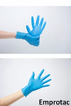 Intco Nitril Rokavice za zaščito strani 98% pure nitrilna modre rokavice beljakovin brezplačno latex dela prost rokavice 9 palcev 50pcs na polje
