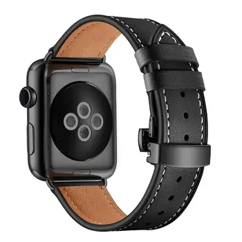 Italija Pravega Usnja trak za Apple watch 6 band 44 mm 40 mm seires 6 se 5 4 3 pasu Pribor zapestnica iWatch band 42mm 38 mm