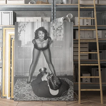 Italijanska Igralka Sophia Loren Plakat, Črno Bel Eleganten Boginja Stensko Slikarstvo, Minimalism Igralec Platno, Tisk, Loren Navijači Darilo