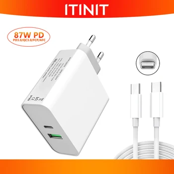 ITINIT C6 87W USB C PD Adapter za Polnilnik za Wacom MobileStudio Pro 65W za MacBook Pro ThinkPad/HP/ASUS/Samsung/Lenovo Prenosni računalnik