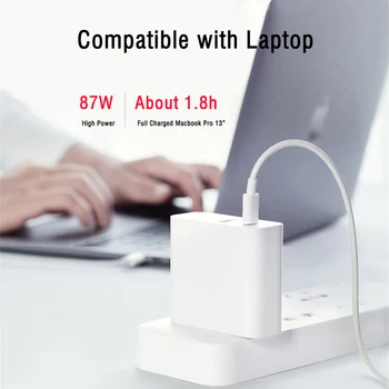 ITINIT C6 87W USB C PD Adapter za Polnilnik za Wacom MobileStudio Pro 65W za MacBook Pro ThinkPad/HP/ASUS/Samsung/Lenovo Prenosni računalnik