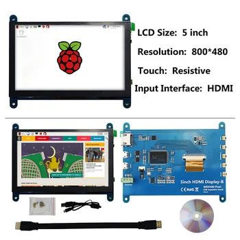 ITINIT R58 Raspberry Pi 4 Model 3B 3B+ Zaslon na Dotik 3.5/5/7 palčni LCD-Modul Ohmska/Kapacitivni Zaslon Zaslon, občutljiv na Dotik