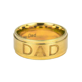Iz nerjavečega Jekla, Oče Obroč, ki je Vgravirana Ljubim Oče Mens prstanec Nakit Gold Black Rose Silver Barve, Obroč Za očetovski Dan Darila