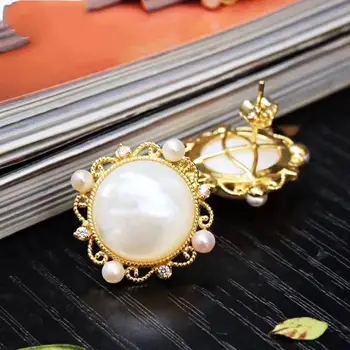 Izvirno novo srebro vdelan pearl vse-tekmo uhani ženske preprosto temperament lepe elegantne čar nakit