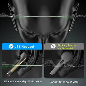 J18 TWS Stroki Bluetooth Slušalke Glasbe Slušalka Nepremočljiva Touch Kontrole Zvestobo Zvoka Za Apple Iphone Brezžične Slušalke