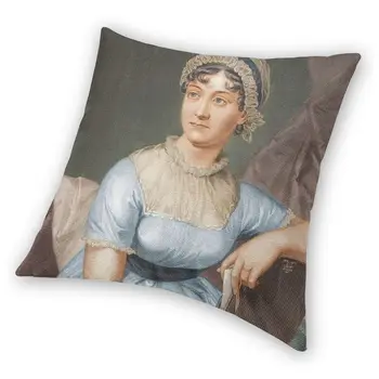 Jane Austen Blazine Pokrov 40x40 Dekoracijo Tiskanje Ponos in Poseganja Vrgel Vzglavnik za Kavč Dve Strani