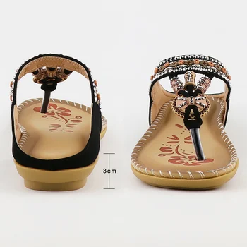 Japonke Ženske sandale Retro Poletne sandale za ženske Vezenje boemski stil Klini dame sandale nedrsečo gumo sandali