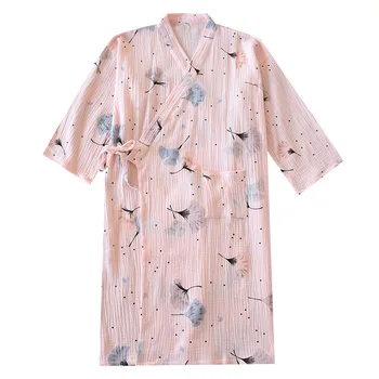Japonska Nove Ženske Pižame Bombažne Gaze Kimono Bombaž kopalni plašč Nightdress Ženske Pomlad in Poletje Nightgown Znoj Pare Pižami