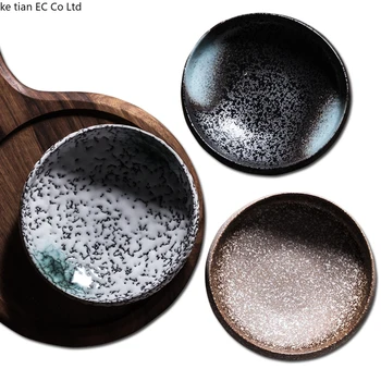 Japonski slog visoke kakovosti teksturirane posebne oblike keramično ploščo retro posode za gospodinjstvo 8 inch večerja ploščo debel rob tablice
