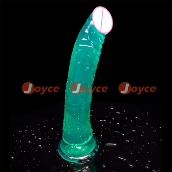 Jelly Velik Vibrator Crystal Dong Strapon Gume Penis Dick Mehko Analni Butt Plug Vagina Masturbator Seksi Igrača za Ženske, Lezbijke,