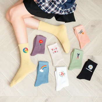 Jeseni in pozimi novo tiskanje nogavice Japonski šoli slog otročji lepe Rože nogavice risanka bombažne nogavice