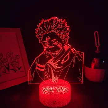 Jujutsu Kaisen Anime Slika Itadori Yuji Ryomen Sukuna 3D LED Žarnice RGB Neon Nočne Luči Spalnica Namizni Dekor Manga Cool Darila