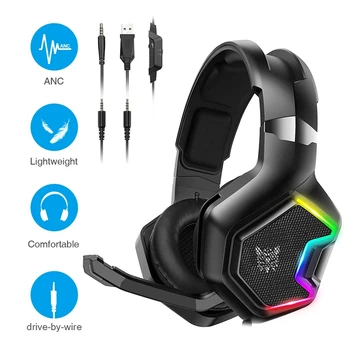 K10/K10 Pro žično Gaming Slušalke Stereo HIFI Glasbeni Slušalke Z Mikrofonom RGB Svetlobe 3.5 MM AUX Gaming slušalke za Namizni prenosni