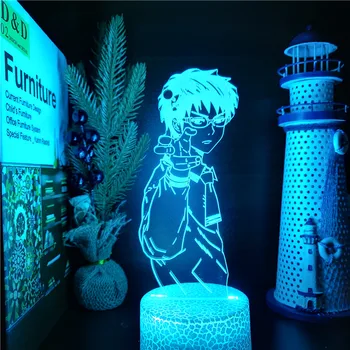 Katastrofalne Življenje Saiki K 3D Iluzije Anime Lučka Nočne 7 Barva Spreminja, Lampara Led Za Božično Darilo
