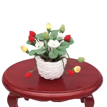 Kawaii Umetno 1/12 Lutke Cvet Miniaturni Lepe Zelene Rastlinski Okras Dekoracijo 2020 Najnovejše Lutka Hiša Dodatki