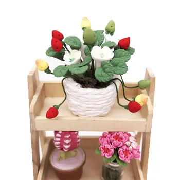 Kawaii Umetno 1/12 Lutke Cvet Miniaturni Lepe Zelene Rastlinski Okras Dekoracijo 2020 Najnovejše Lutka Hiša Dodatki