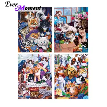 Kdaj Trenutek Diamond Mozaik Slikarstvo Vezenje Pes In Mačka, Živali Slike Mozaik Navzkrižno Šiv Umetnosti Soba Dekoracijo Darilo 4Y2046