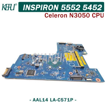 KEFU AAL14 LA-C571P original mainboard za Dell 5552 5452 z Celeron N3050 CPU Prenosni računalnik z matično ploščo