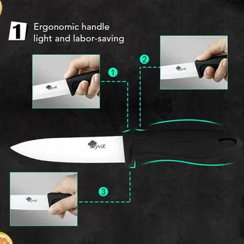 Keramični Nož Set 3 4 5 6 inch + Lupilnikom Kuhinjski Nož Set Sadja, Zelenjave Pripomoček za Rezanje Cirkonij Bela Rezilo Kuhar Noži