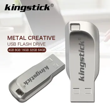 Kingstick Kovinski Mini USB 2.0 Flash Disk 128GB 32GB 64GB pendrive Cle USB Flash Stick Pen Drive 32 64 128 GB USB ključ