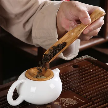 Kitajski Slog Bambusa Čaj Žlico Naravne Kitajski Kongfu Čaj Lopato Čaj Slovesnosti Ribe Obliko Teaware Dodatki
