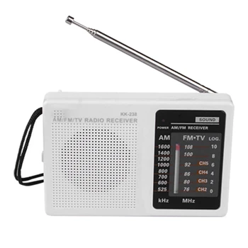 KK-238 Mini Prenosni Radio FM / AM Digital Iskanje Radio FM/76-108 MHZ. AM/525-1610KHz za uporabo v Zaprtih prostorih, na Prostem & Sili
