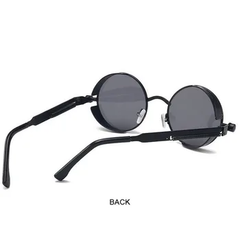 Klasična Gothic Steampunk sončna Očala korejski Retro Krog Kovinski Okvir, Moške In Ženske, Modni Trendovska sončna Očala Ženski UV400