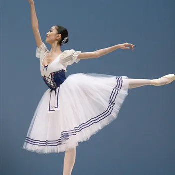 Klasične Kratke Puff Rokav Giselle Balet Kostum Za Odrasle Ženske Dolgo Balet Leotard Obleko Strokovno Dekleta Balet Tutu Oblačila