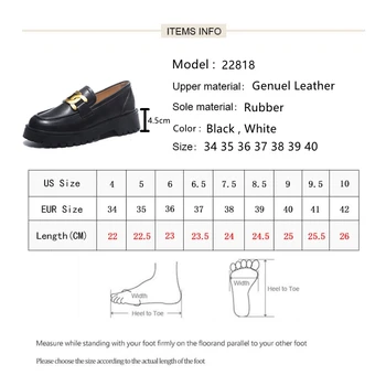 Klasični Črno Beli Loafers Čevlji Žensk Pomlad 2021 Novo Debel-soled Superge Pravega Usnja Priložnostne Trend Dekle Čevlji Študentov
